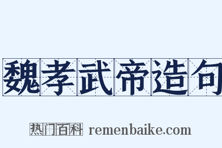 魏孝武帝造句是什么意思的图片